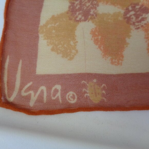 Vera Neumann Brown Floral Flowers Abstract Design Woman's Scarf - Picture 2 of 2